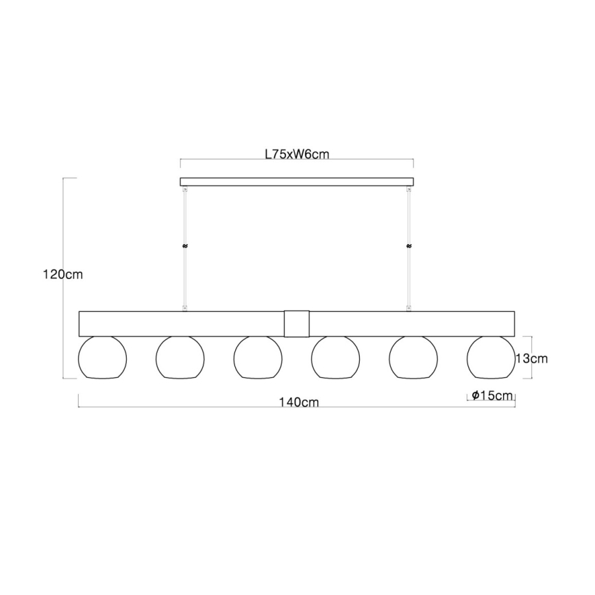Globo - 6-armet lysekrone på kabel 6xE27/40W/230V