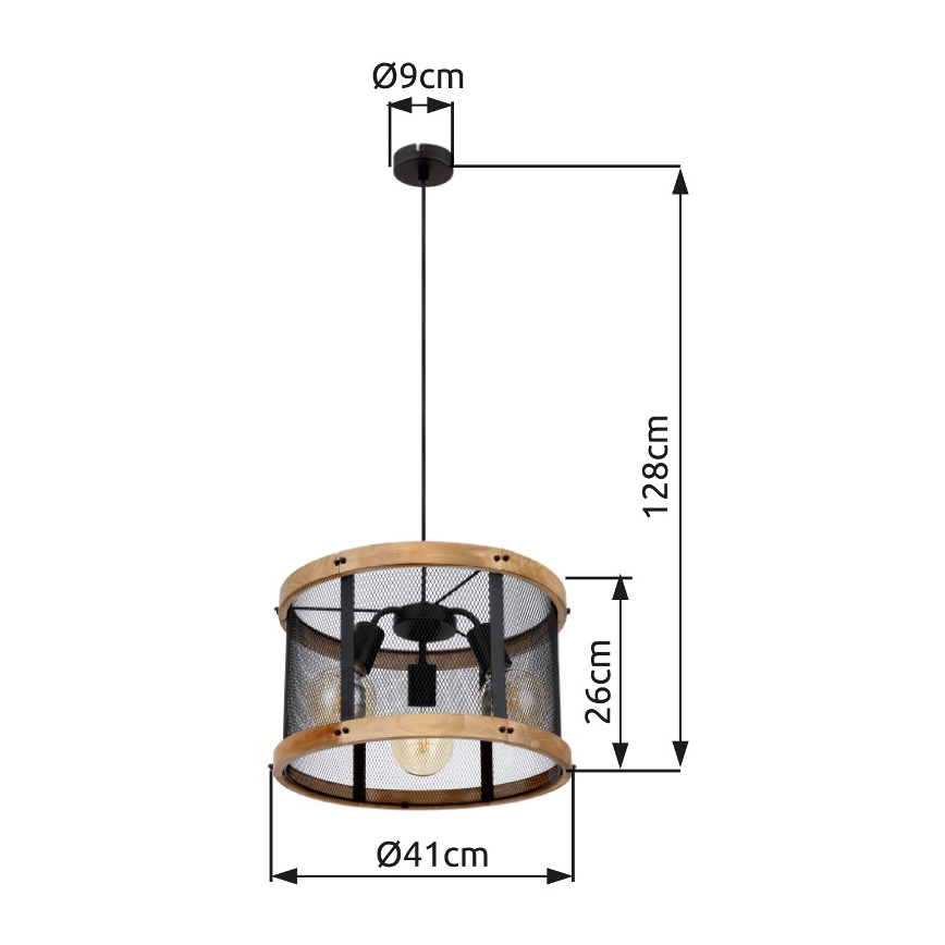 Globo - Pendel 3xE27/40W/230V diameter 40 cm