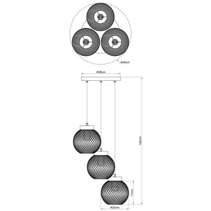 Globo - Pendel 3xE27/60W/230V