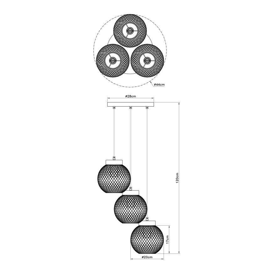 Globo - Pendel 3xE27/60W/230V
