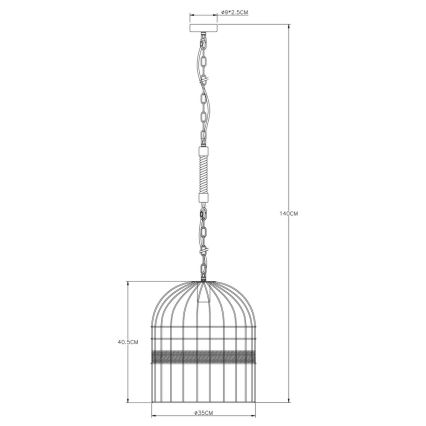 Globo - Lysekrone i snor 1xE27/60W/230V