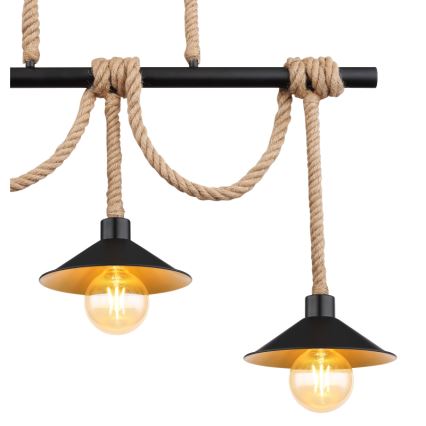 Globo 15690-3H - Pendel med kabel DIANA 3xE27/60W/230V sort