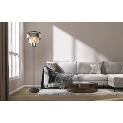 Globo - Gulvlampe 3xE27/40W/230V diameter 40 cm sort