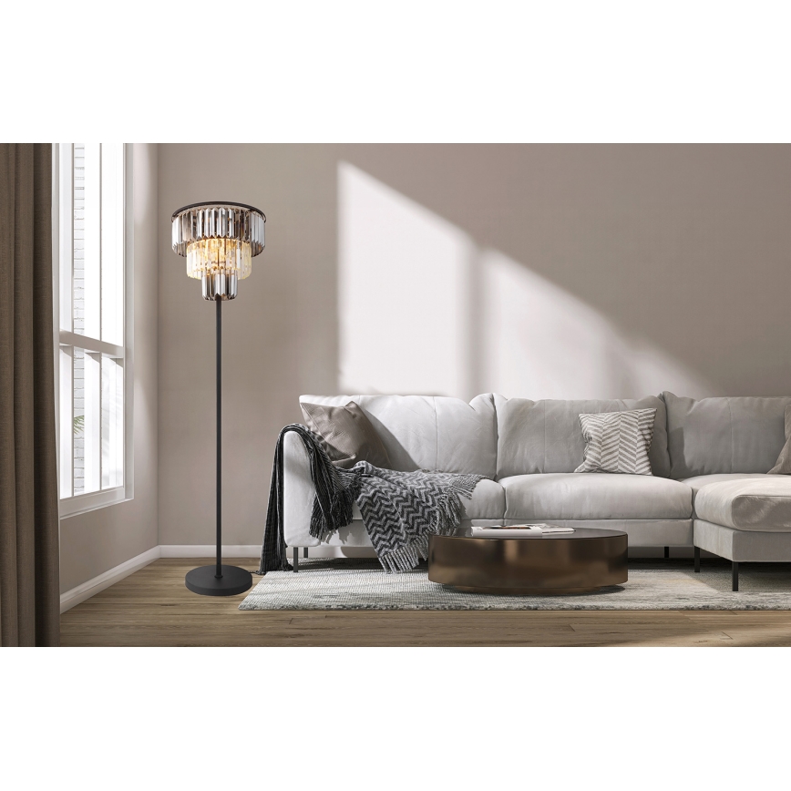 Globo - Gulvlampe 3xE27/40W/230V diameter 40 cm sort