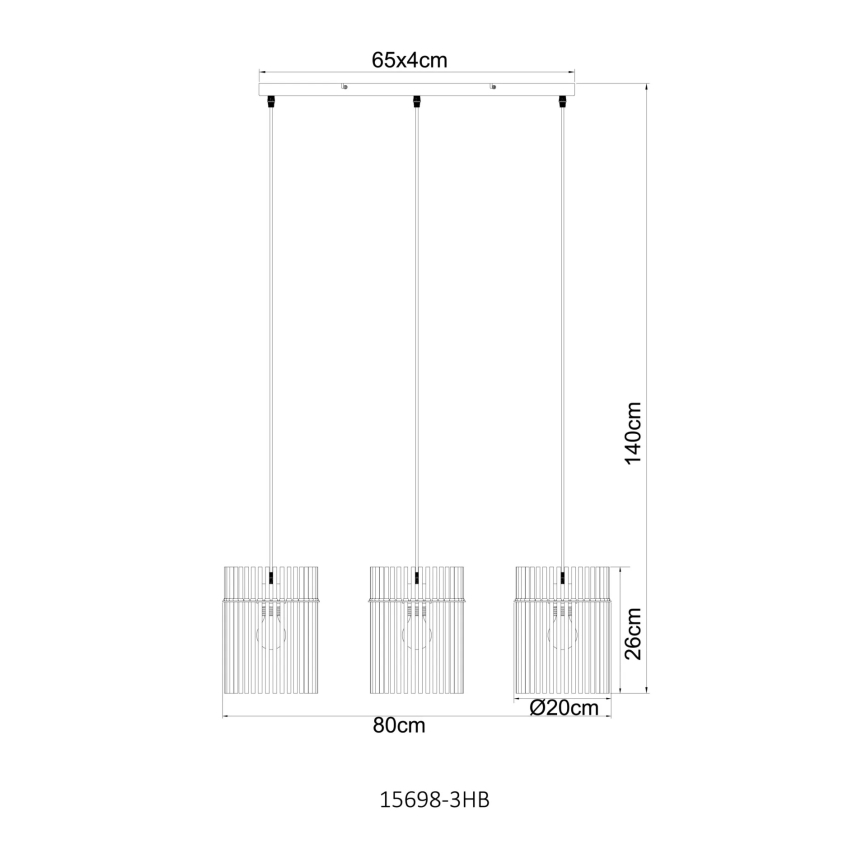 Globo - Pendel med wireophæng 3xE27/60W/230V