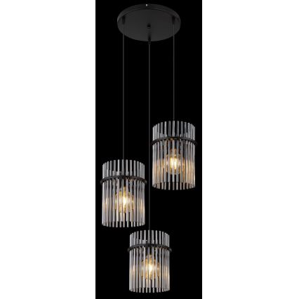 Globo - Pendel 3xE27/60W/230V diameter 47 cm sort
