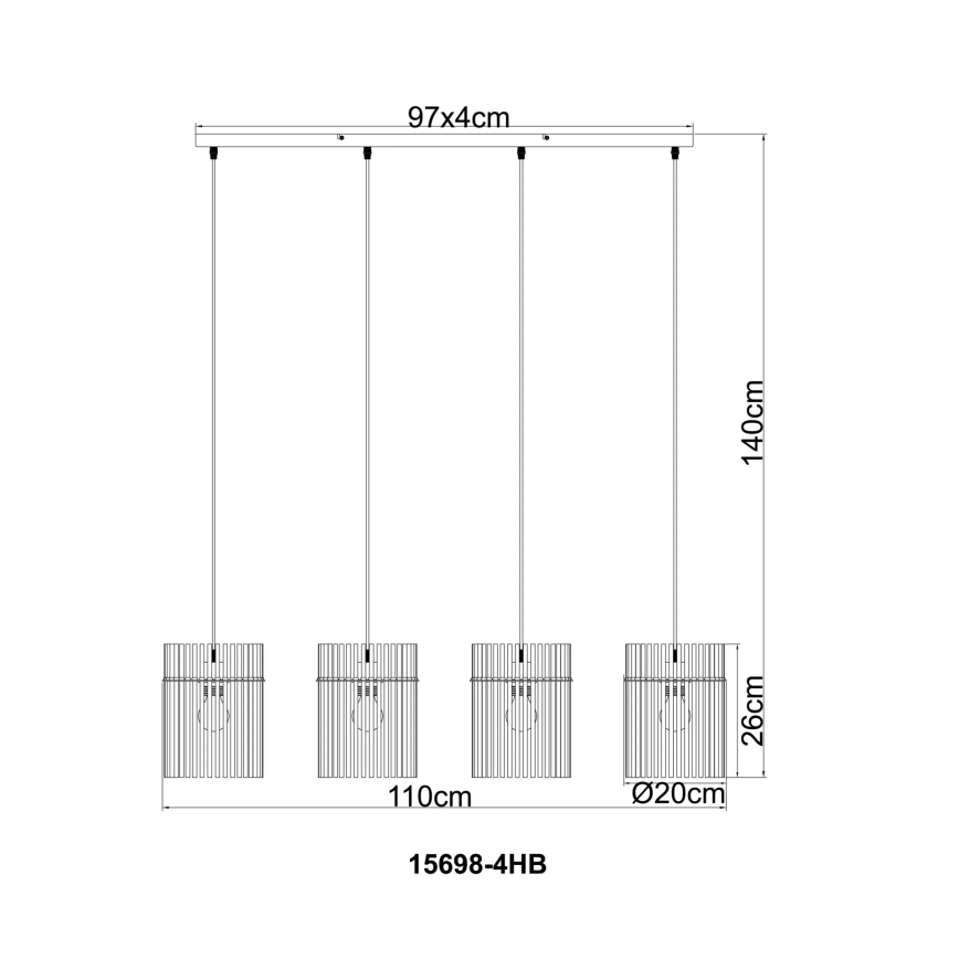 Globo - Pendel med wire 4xE27/60W/230V