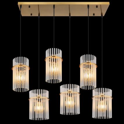 Globo - Elegant pendel på wire 6xE27/60W/230V guld