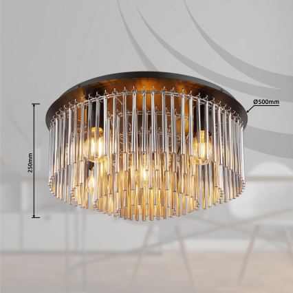 Globo - Loftlampe 5xE27/60W/230V diameter 50 cm sort
