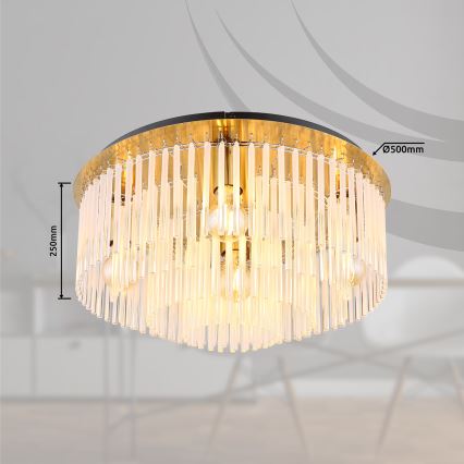 Globo - Loftlampe 5xE27/60W/230V diameter 50 cm guldfarvet