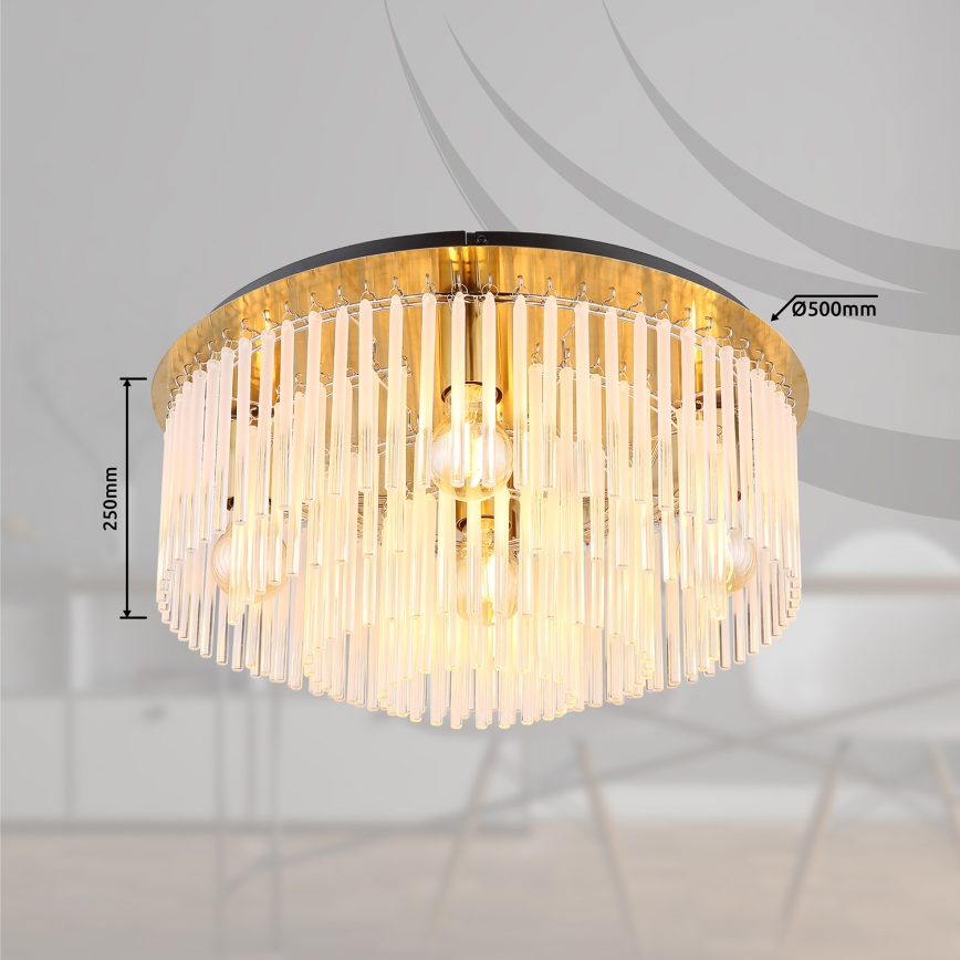 Globo - Loftlampe 5xE27/60W/230V diameter 50 cm guldfarvet