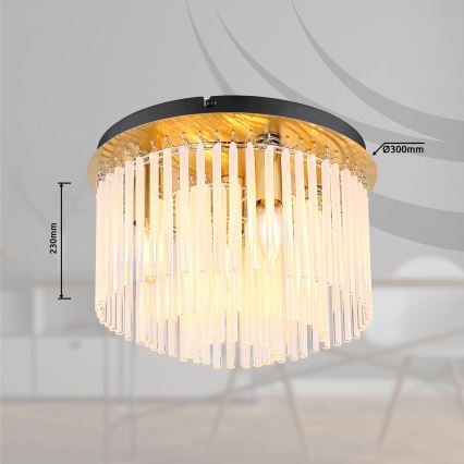 Globo - Loftlampe 5xE27/60W/230V diameter 32 cm guldfarvet