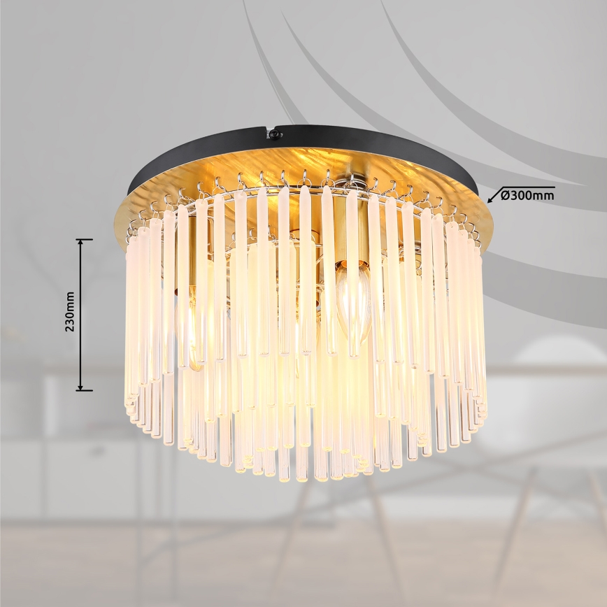 Globo - Loftlampe 5xE27/60W/230V diameter 32 cm guldfarvet