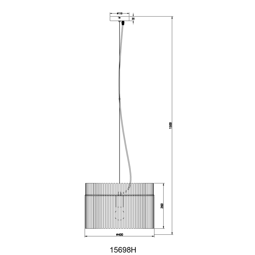 Globo - Pendel 1xE27/60W/230V diameter 40 cm sort