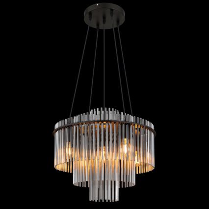 Globo - Pendel på wire 5xE27/60W/230V sort