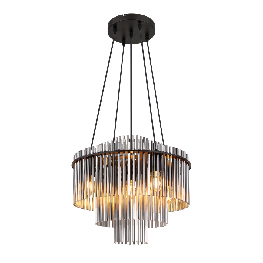 Globo - Pendel på wire 5xE27/60W/230V sort