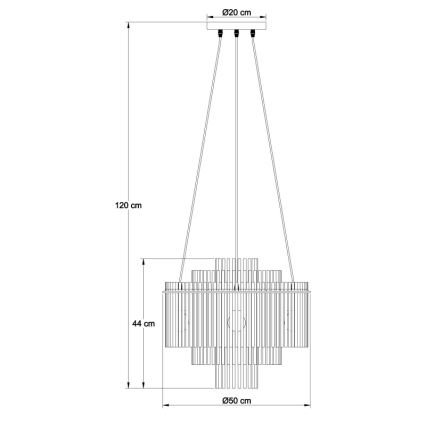 Globo - Pendel på wire 5xE27/60W/230V sort