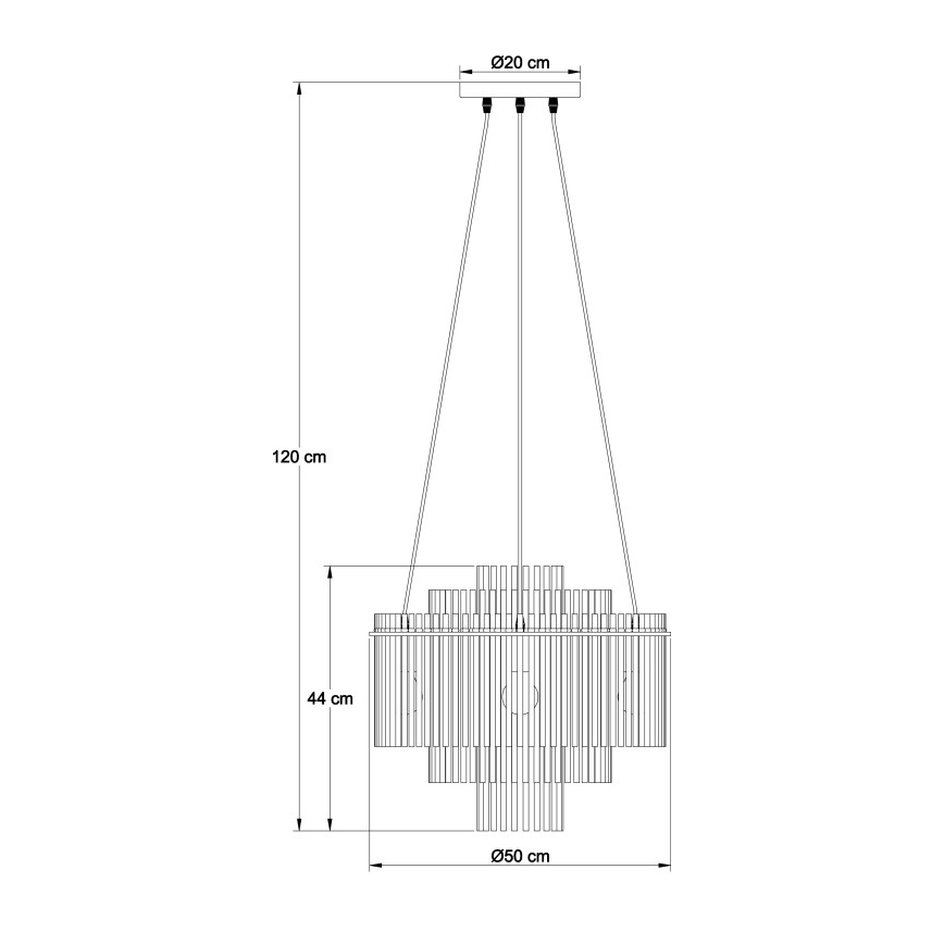 Globo - Pendel på wire 5xE27/60W/230V sort
