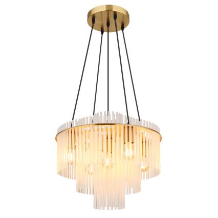 Globo - Pendel på vaier 5xE27/60W/230V guldfarvet