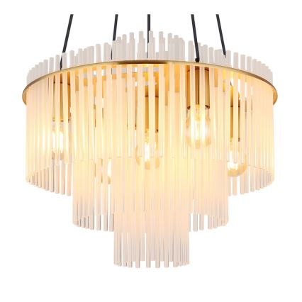 Globo - Pendel på vaier 5xE27/60W/230V guldfarvet