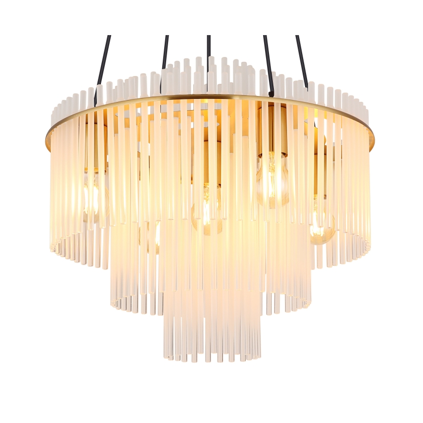 Globo - Pendel på vaier 5xE27/60W/230V guldfarvet