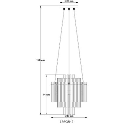 Globo - Pendel 5xE14/40W/230V sort