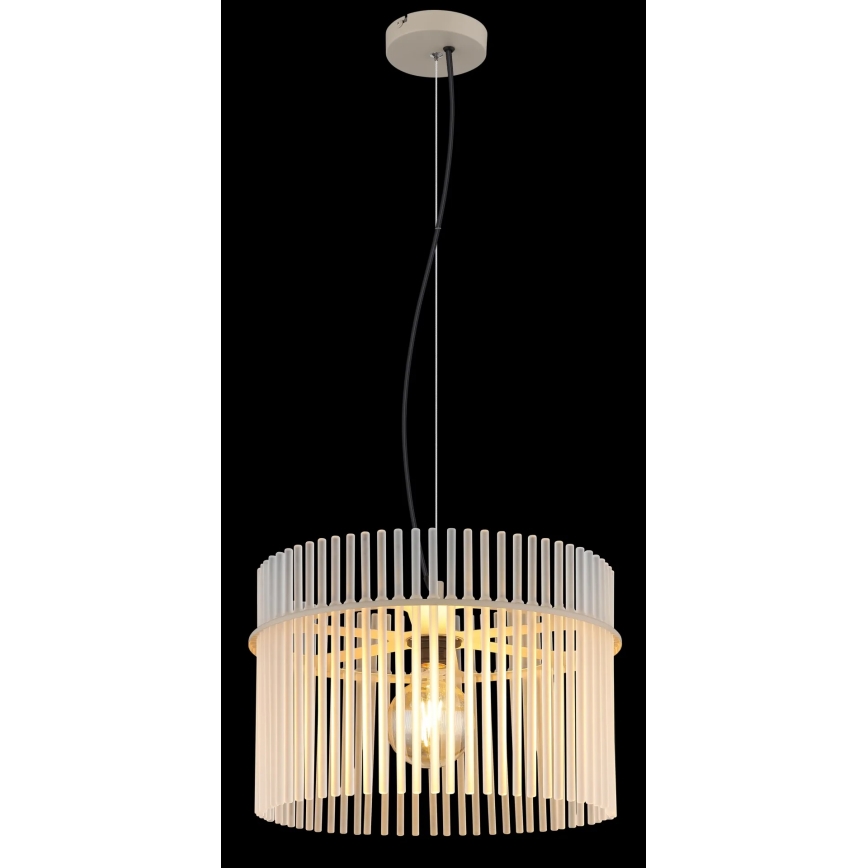 Globo - Pendel på ledning 1xE27/60W/230V Ø 40 cm cremefarvet
