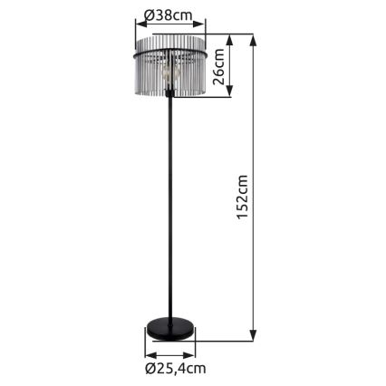 Globo - Gulvlampe 1xE27/60W/230V sort