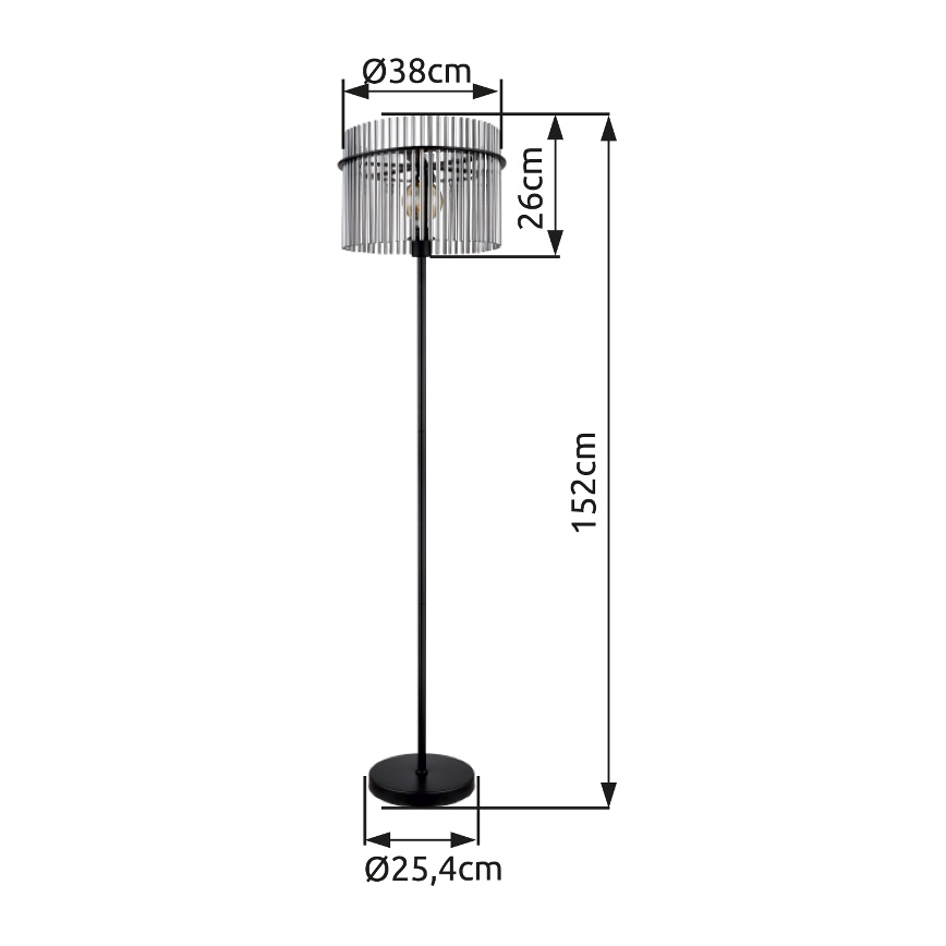 Globo - Gulvlampe 1xE27/60W/230V sort