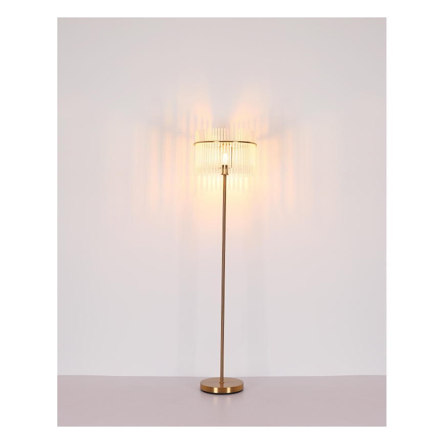 Globo - Gulvlampe 1xE27/60W/230V guldfarvet