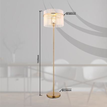 Globo - Gulvlampe 1xE27/60W/230V guldfarvet