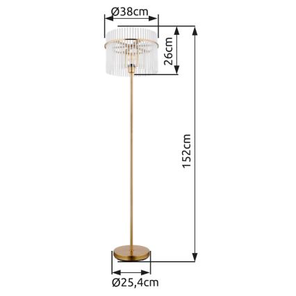 Globo - Gulvlampe 1xE27/60W/230V guldfarvet