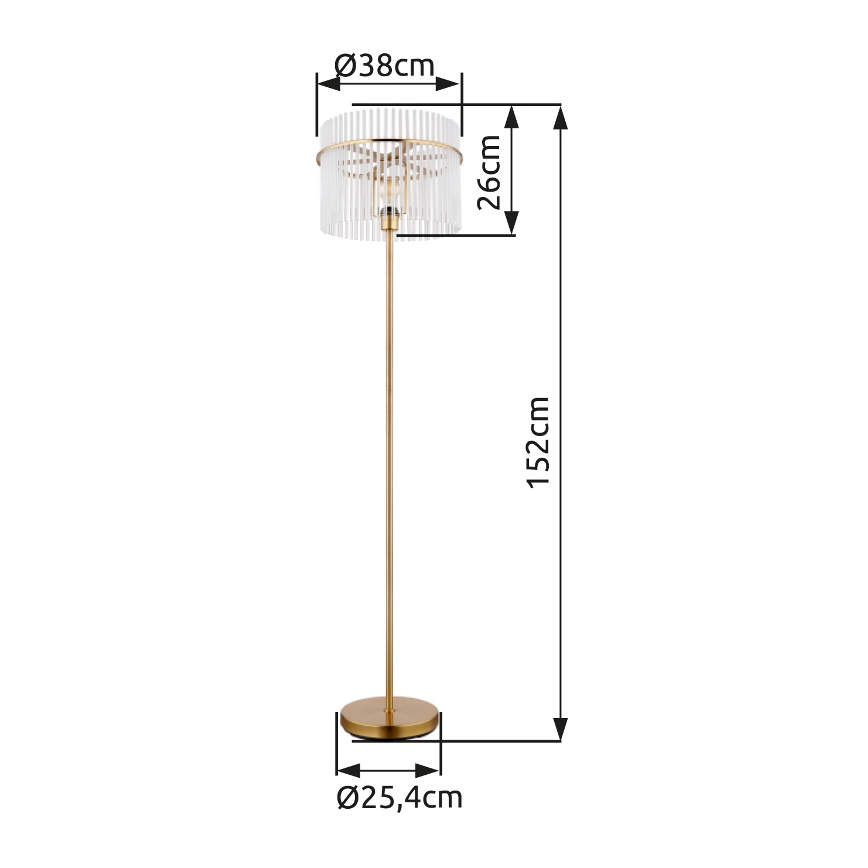 Globo - Gulvlampe 1xE27/60W/230V guldfarvet