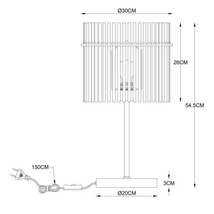 Globo - Bordlampe 1xE27/60W/230V Ø 30 cm sort
