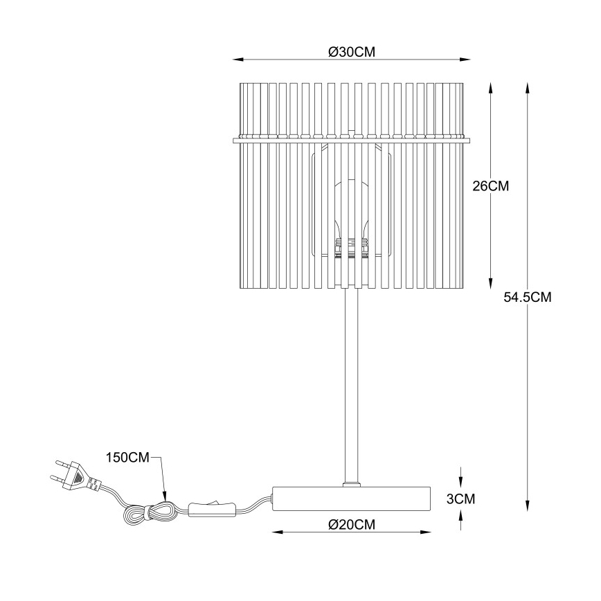 Globo - Bordlampe 1xE27/60W/230V Ø 30 cm sort
