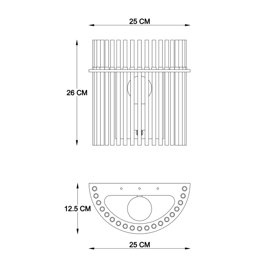 Globo - Væglampe 1xE27/60W/230V sort