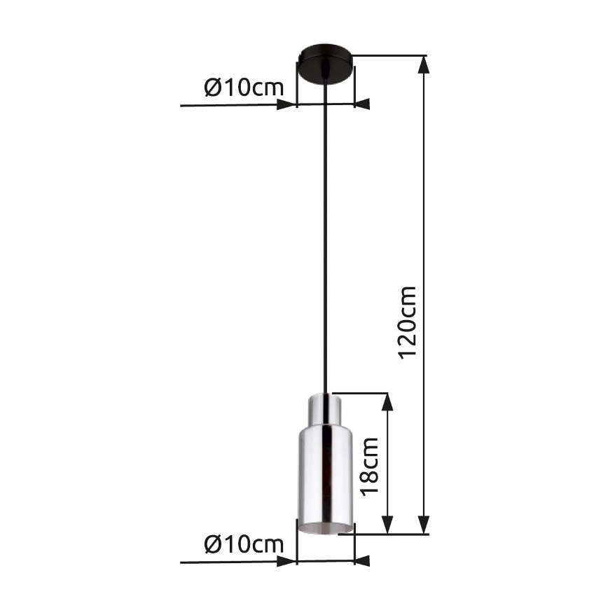 Globo - Pendel 1xE27/25W/230V diameter 10 cm sort