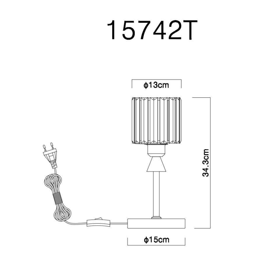 Globo - Bordlampe 1xE27/60W/230V diameter 15 cm sort