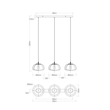 Globo - Pendel 3xE14/40W/230V