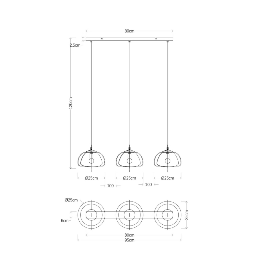 Globo - Pendel 3xE14/40W/230V