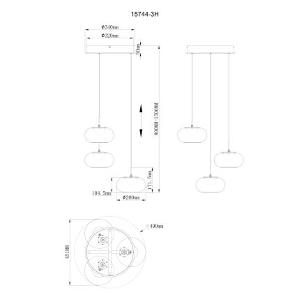 Globo - LED pendel 3xLED/6W/230V