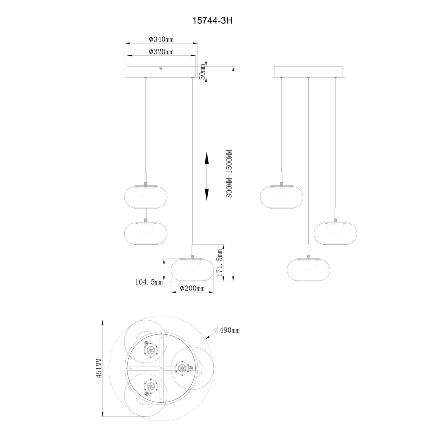 Globo - LED pendel 3xLED/6W/230V