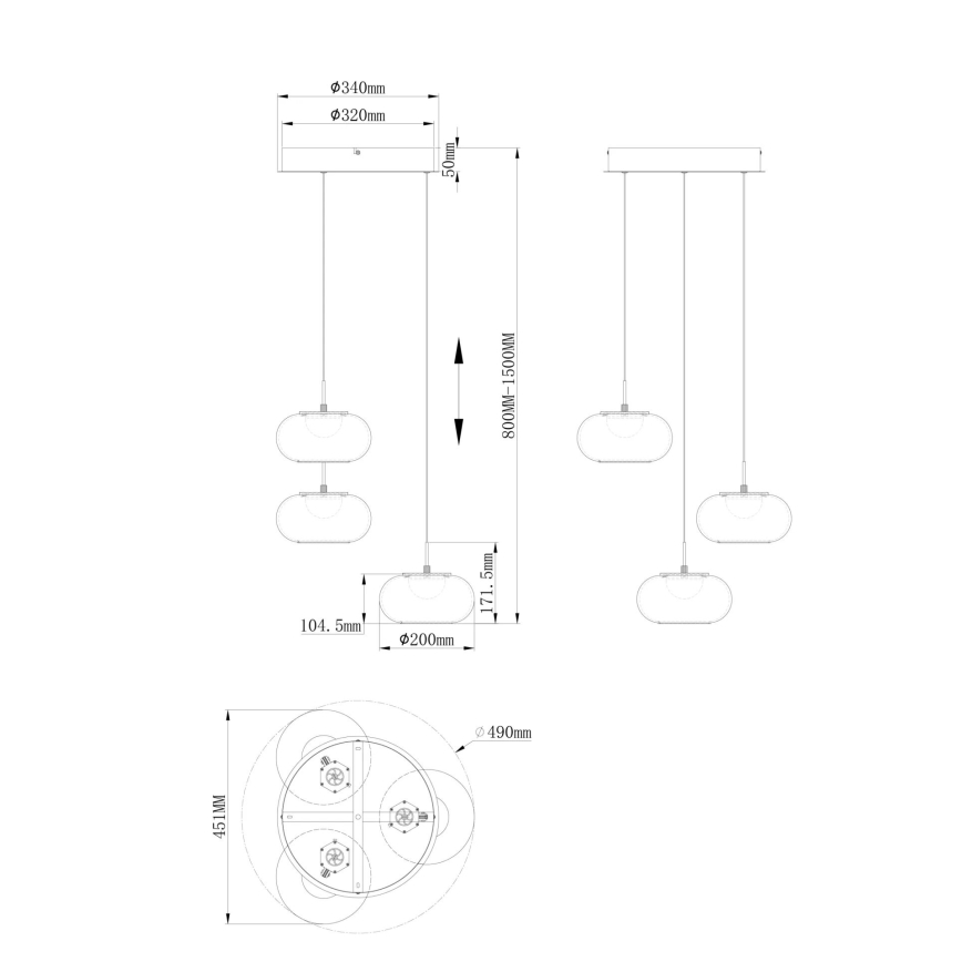 Globo - LED pendel 3xLED/6W/230V