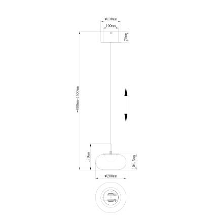 Globo - LED pendel LED/6W/230V sort