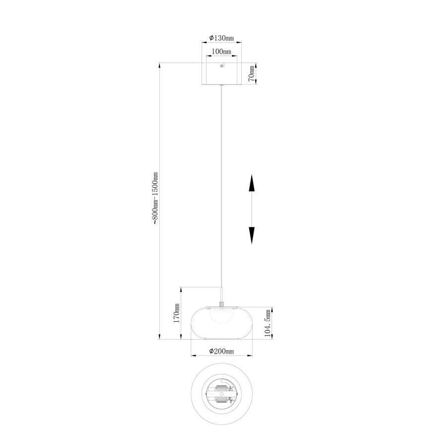 Globo - LED pendel LED/6W/230V sort
