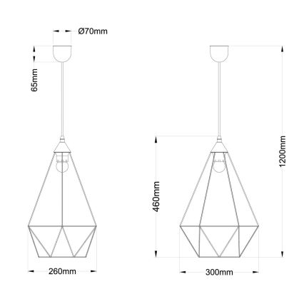 Globo - Pendel 1xE27/60W/230V diameter 30 cm