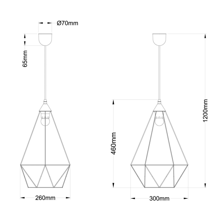 Globo - Pendel 1xE27/60W/230V diameter 30 cm