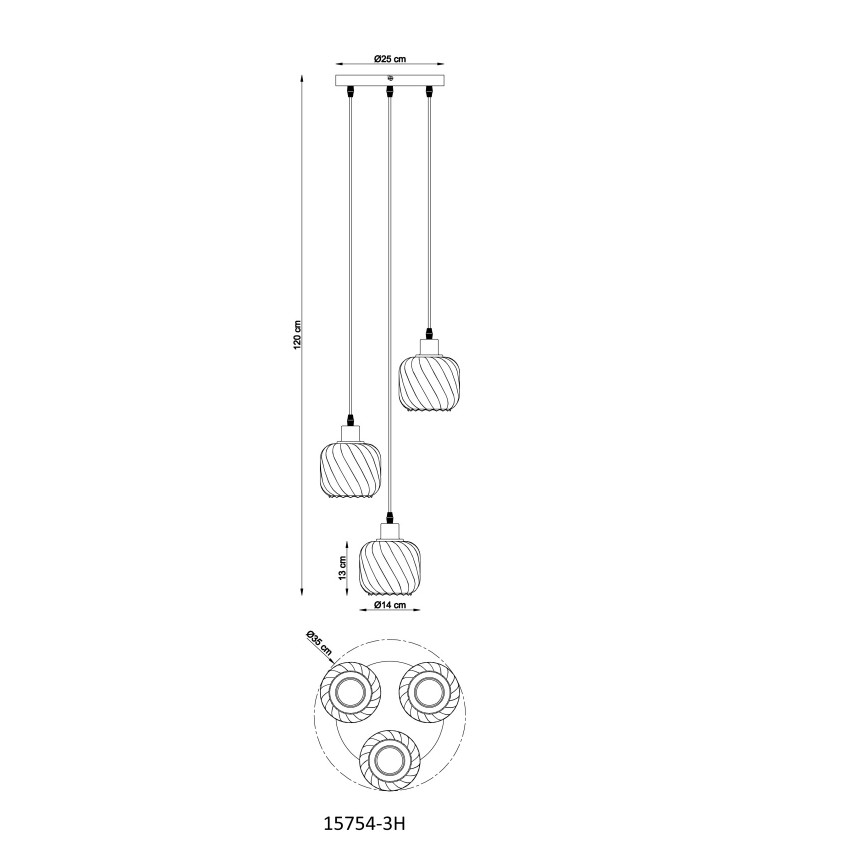 Globo - Pendel 3xE27/25W/230V