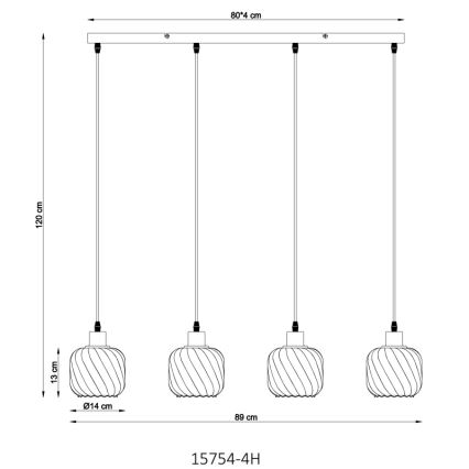 Globo - Pendel 4xE27/25W/230V