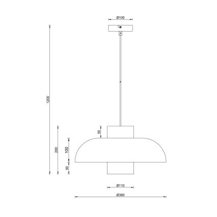 Globo - Pendel på kabel 1xE27/60W/230V sort